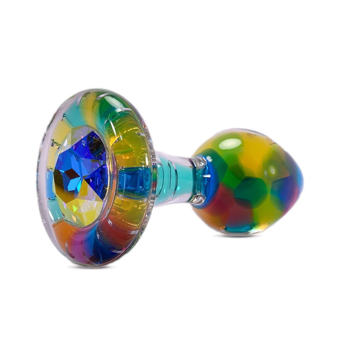 Glass Funfetti Plug - Crystal Base