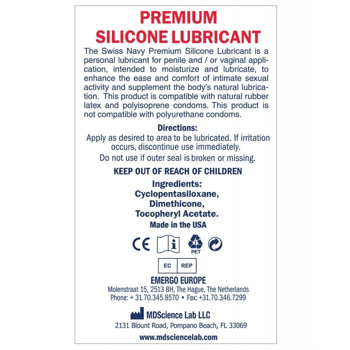 Swiss Navy Silicone Lube