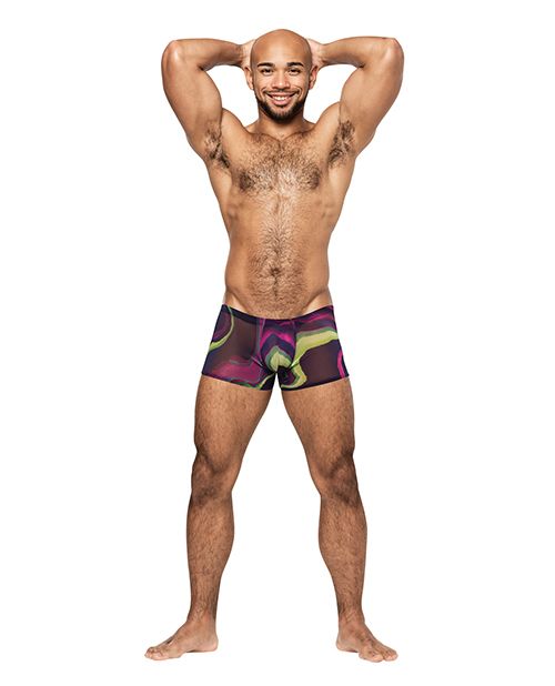 Galactic Print Micro Mesh Mini Shorts