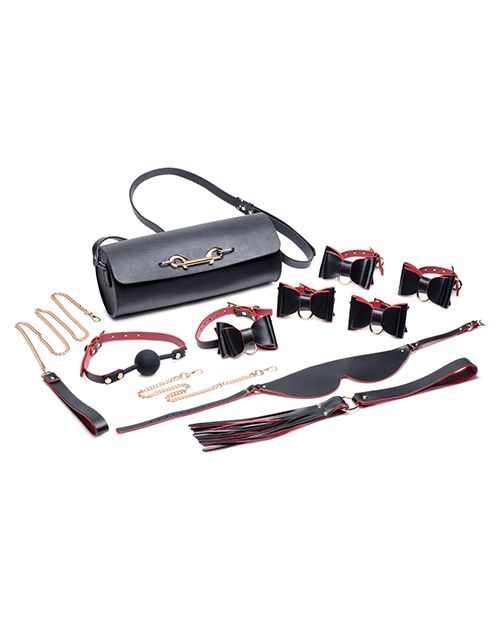 Bondage To Go: Black & Red Bow Kink Set w/Carry Case