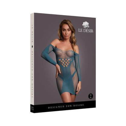 Le Desir Ocean Blue Net Mini Dress - OS