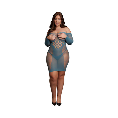 Le Desir Ocean Blue Net Mini Dress - QN