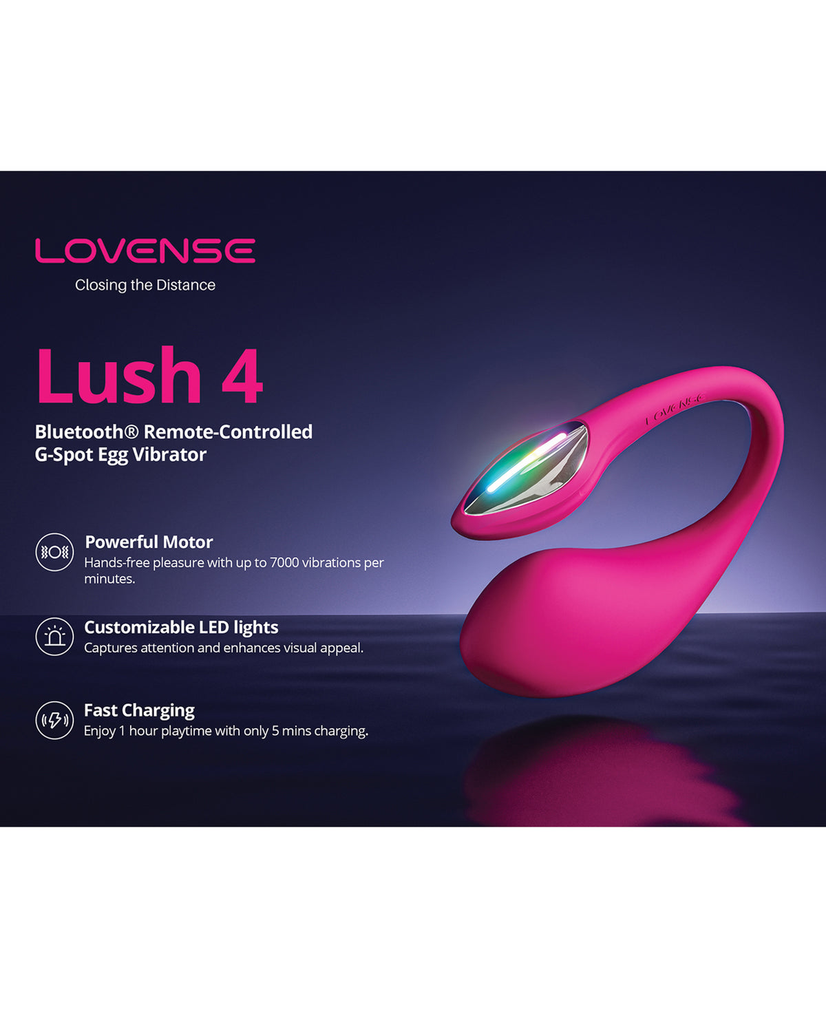 Lovense Lush 4 App Controlled Vibrating Egg