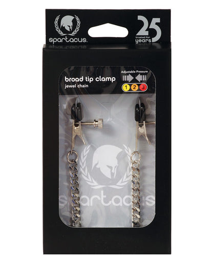 Adjustable Broad Tip Clamps w/ Jewel Chain